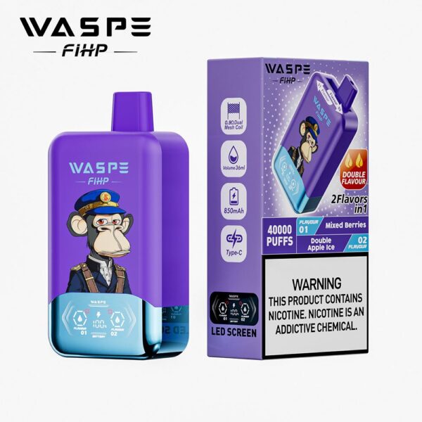 WASPE 40000 Puffs Disposable Vape China 2 Flavors in 1 - Image 3