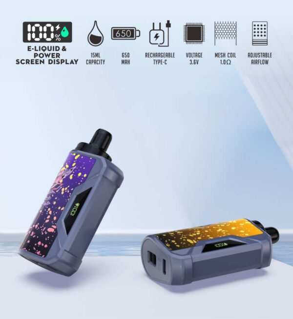 Airflow Control Disposable e-Cigs with Display 10K Puffs - Image 9