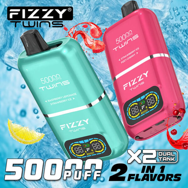 Fizzy Twins 50K Puffs Disposable e-Cigarette 2 Flavors in 1 - Image 2