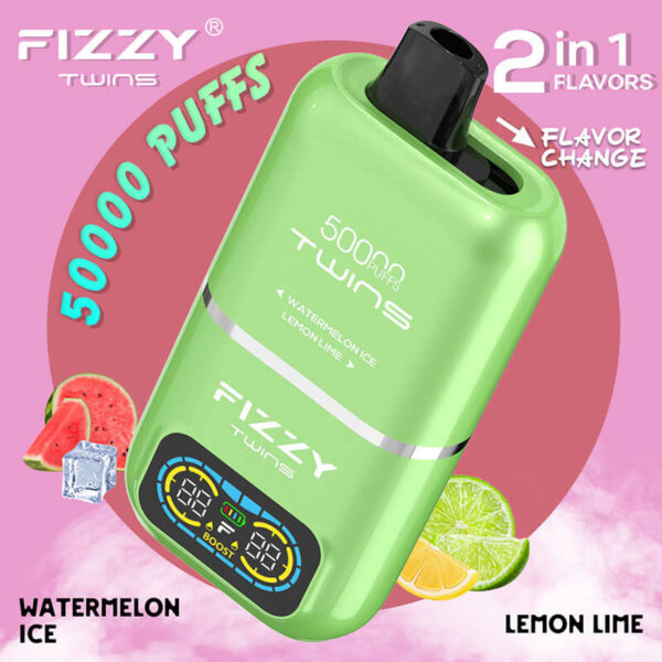 Fizzy Twins 50K Puffs Disposable e-Cigarette 2 Flavors in 1 - Image 3