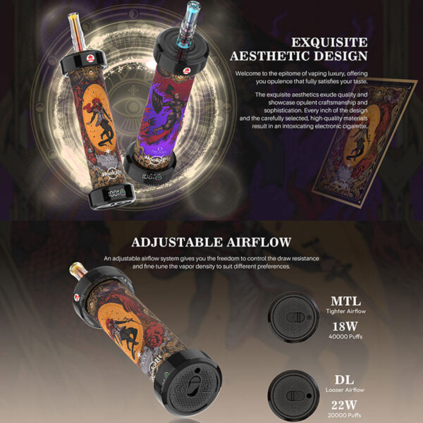 ARYMI Hookalit 40K Puffs MTL DL Disposable Vape with Display Wholeale - Image 2