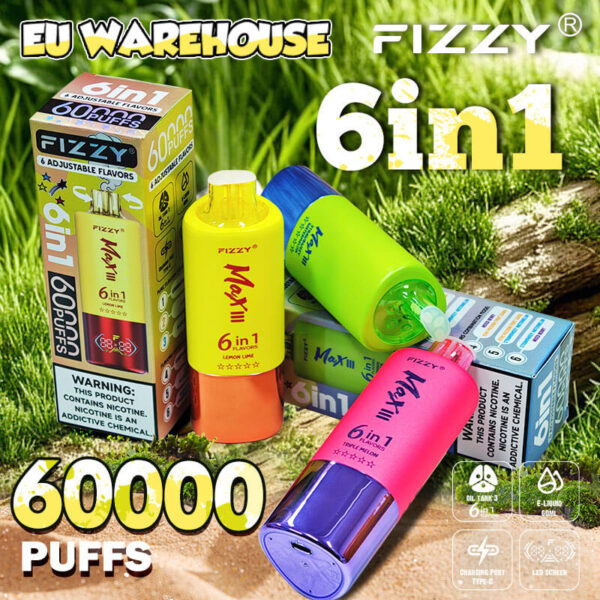 Fizzy Max III 6 in 1 Disposable e-Cigarette 60K Puffs - Image 5