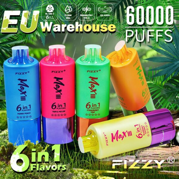 Fizzy Max III 6 in 1 Disposable e-Cigarette 60K Puffs - Image 6
