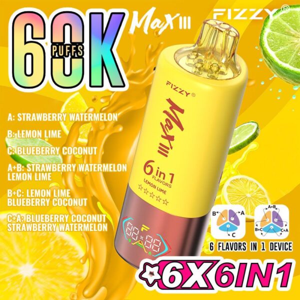 Fizzy Max III 6 in 1 Disposable e-Cigarette 60K Puffs - Image 8