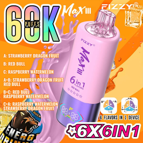 Fizzy Max III 6 in 1 Disposable e-Cigarette 60K Puffs - Image 7