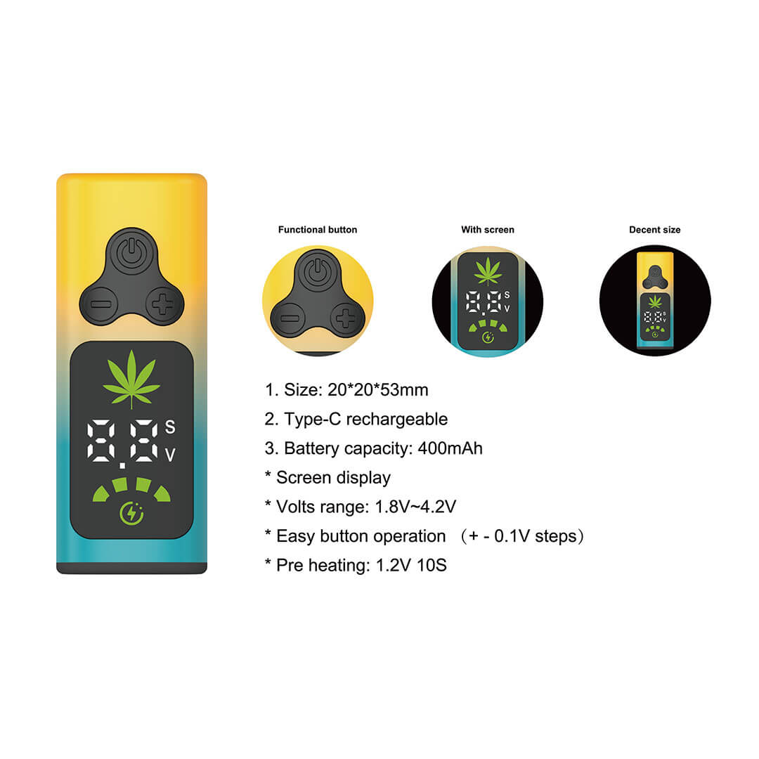 Smart 510 Thread Battery with OLED Display | Adjustable Voltage Cartridge Battery Manufacturer - Image 3