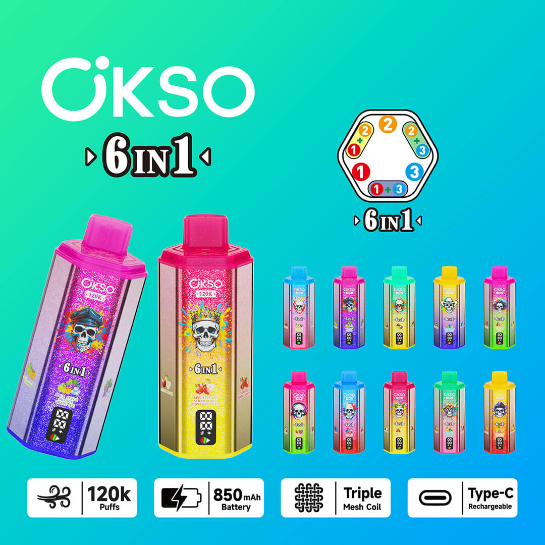 OKSO 6 in 1 Disposable Vape 120K Puffs - Image 6